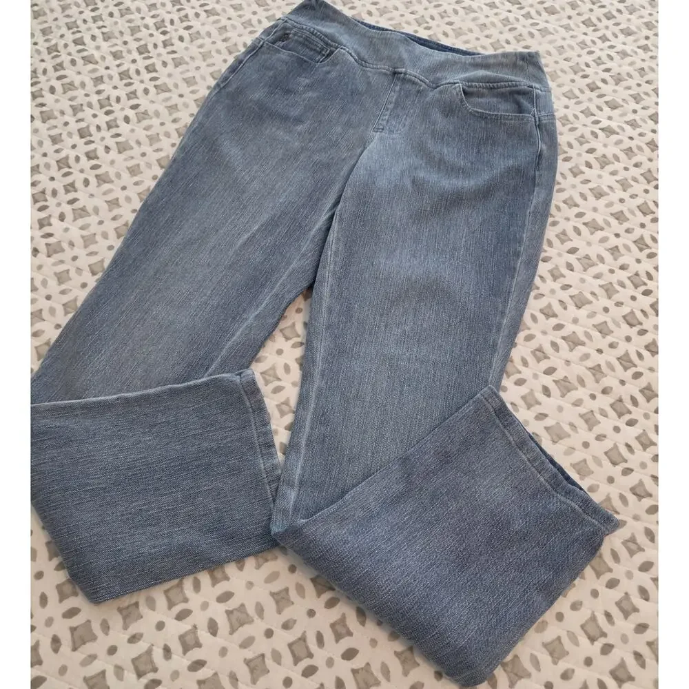 Belle Kim Gravel 10 Med Wash Flexibelle StraightLeg BelleCurve Jean A711572 NWOT